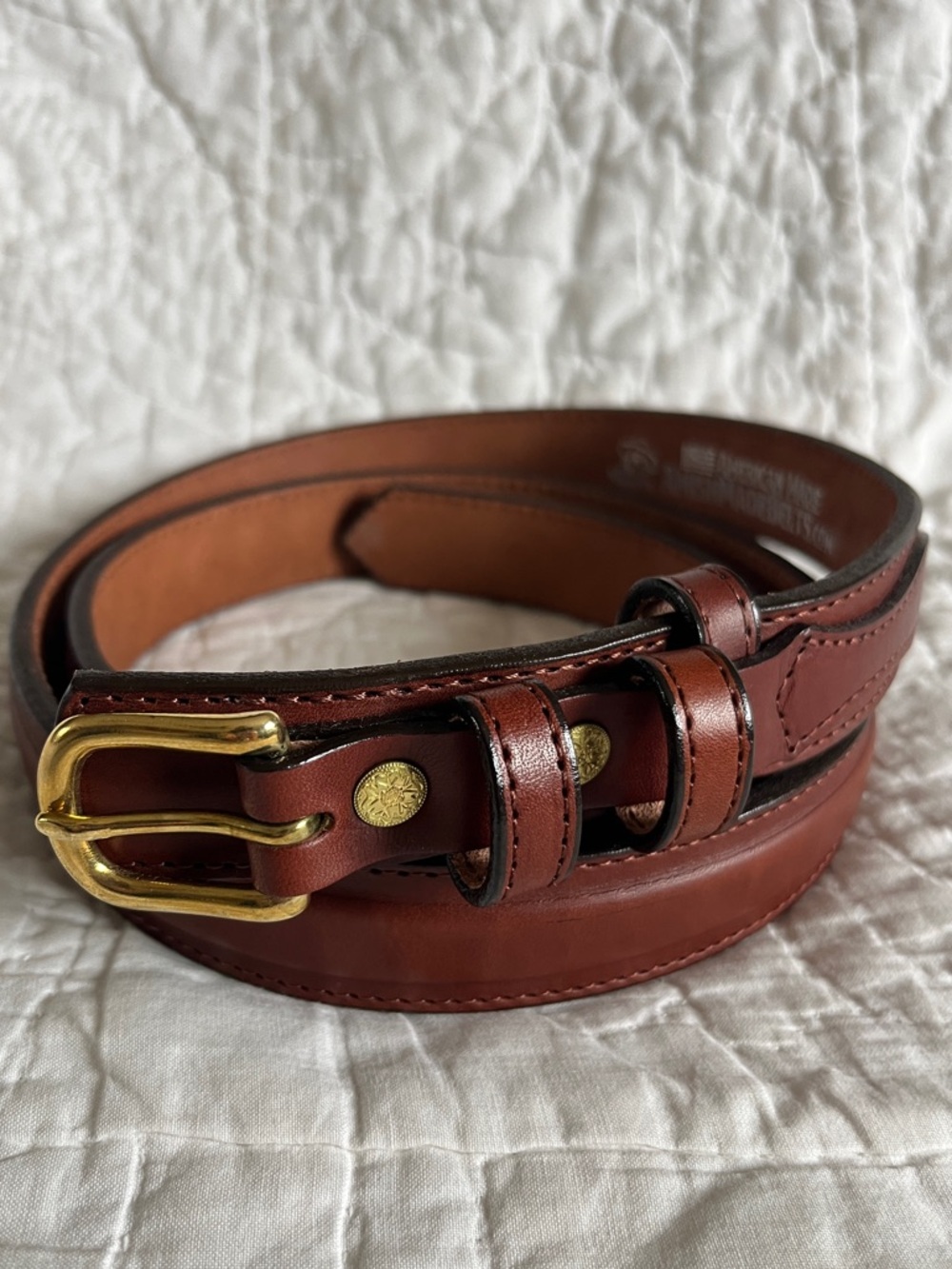 NWOT Amish Made Belts THE WALKER Medium Brown Mens 48 1.25” Full Grain Leather